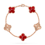 Armband Glücksklee 5 Motive – Kollektion Roter Larimar