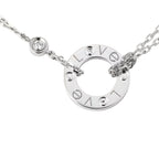 Liebes-Runder-Anhänger mit 2-Diamanten-Halskette