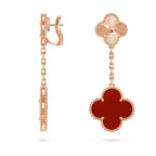 Clover Dual-Motif Statement Stud Earrings - Double-Charm Collection