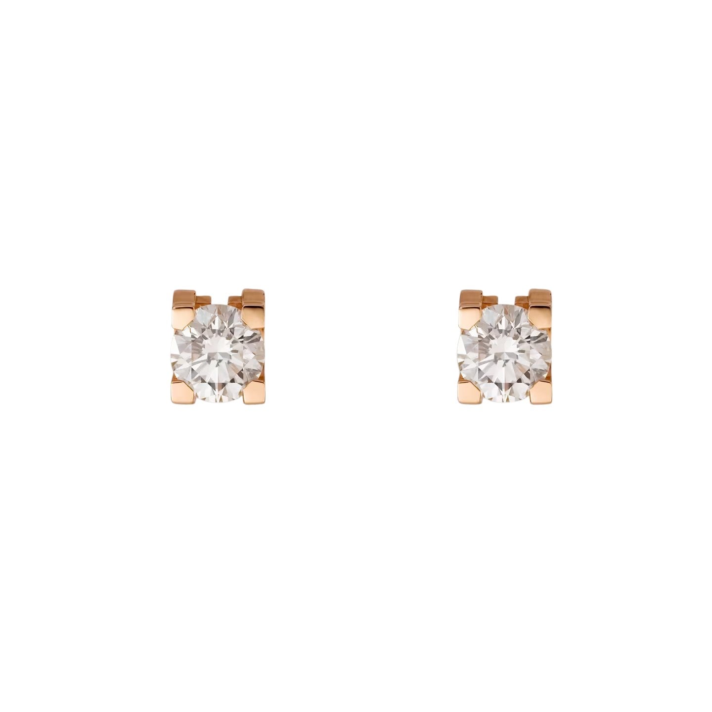 C de Diamond Stud Earrings - Signature Logo Motif - Brilliant-Cut Round Diamond Elegance
