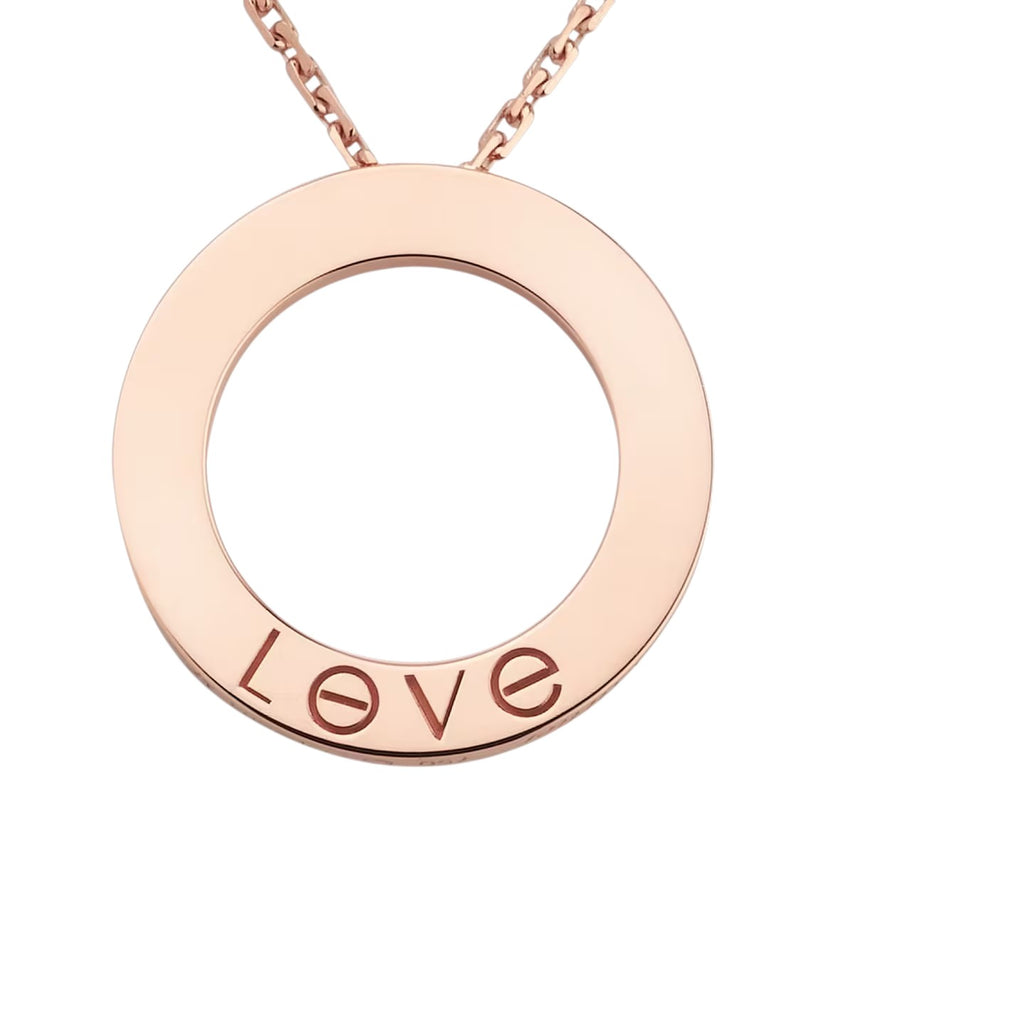 LOVE Large Circular Pendant Necklace