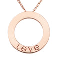 LOVE Large Circular Pendant Necklace