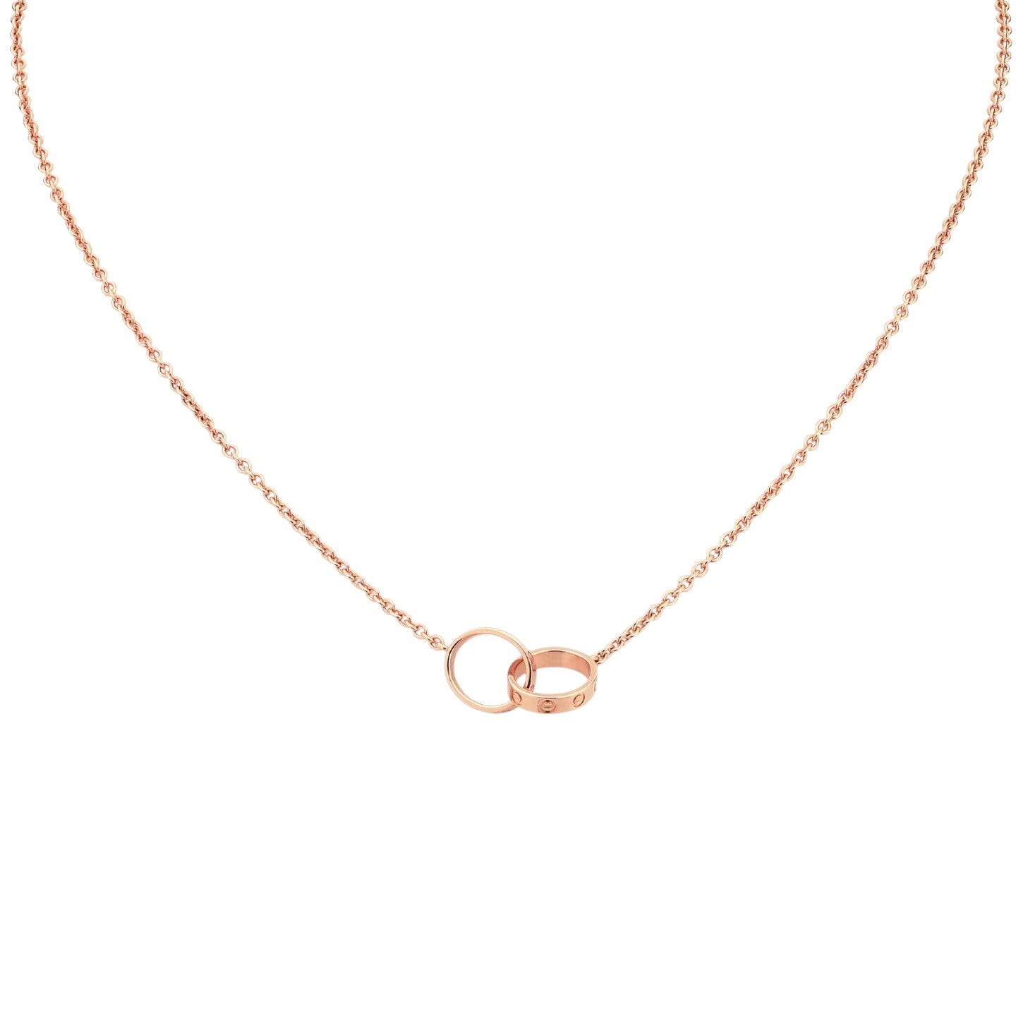 LOVE Double-Ring Pendant Necklace