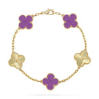 Lucky Clover 5-Motif Bracelet - Violet Collection