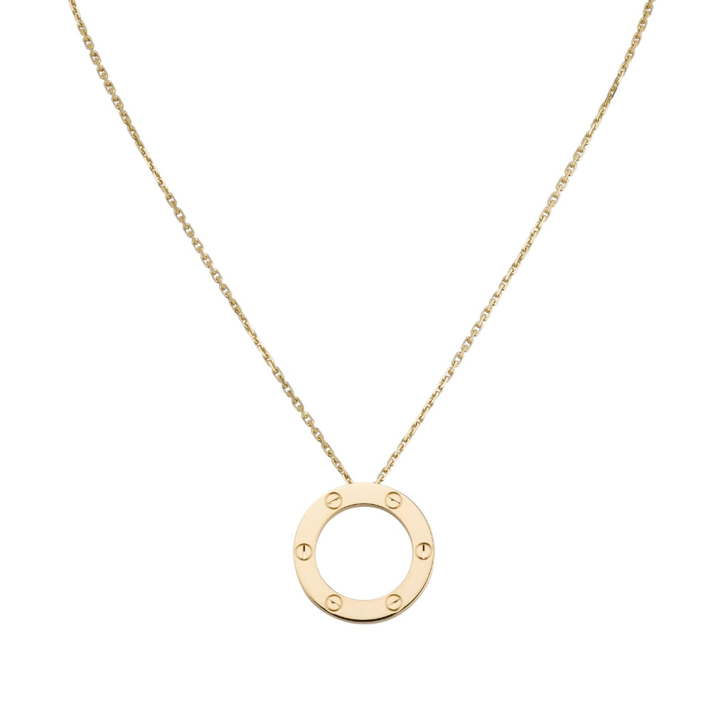 LOVE Large Circular Pendant Necklace