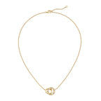 LOVE Double-Ring Pendant Full-Pavé Necklace