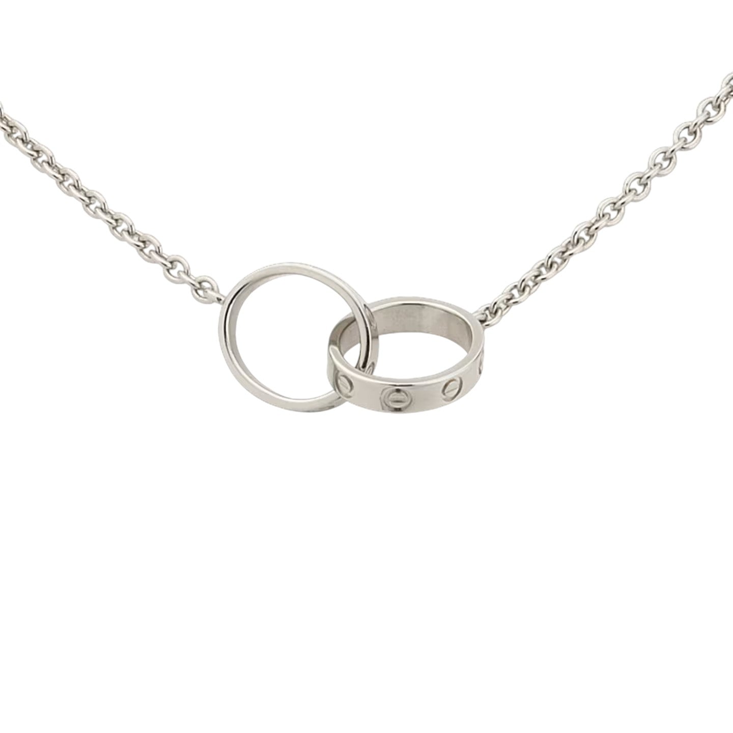 LOVE Doppelring-Anhänger-Halskette