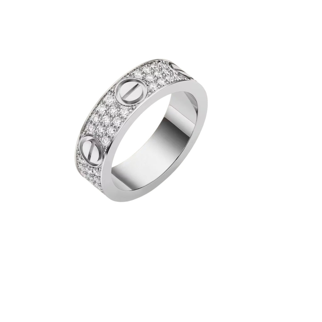 LOVE Ring, 5,5 mm, mit vollem Diamant-Pavé