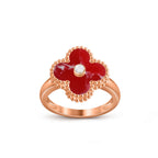 Glücksklee-Ringkollektion aus Roségold mit Diamantakzent
