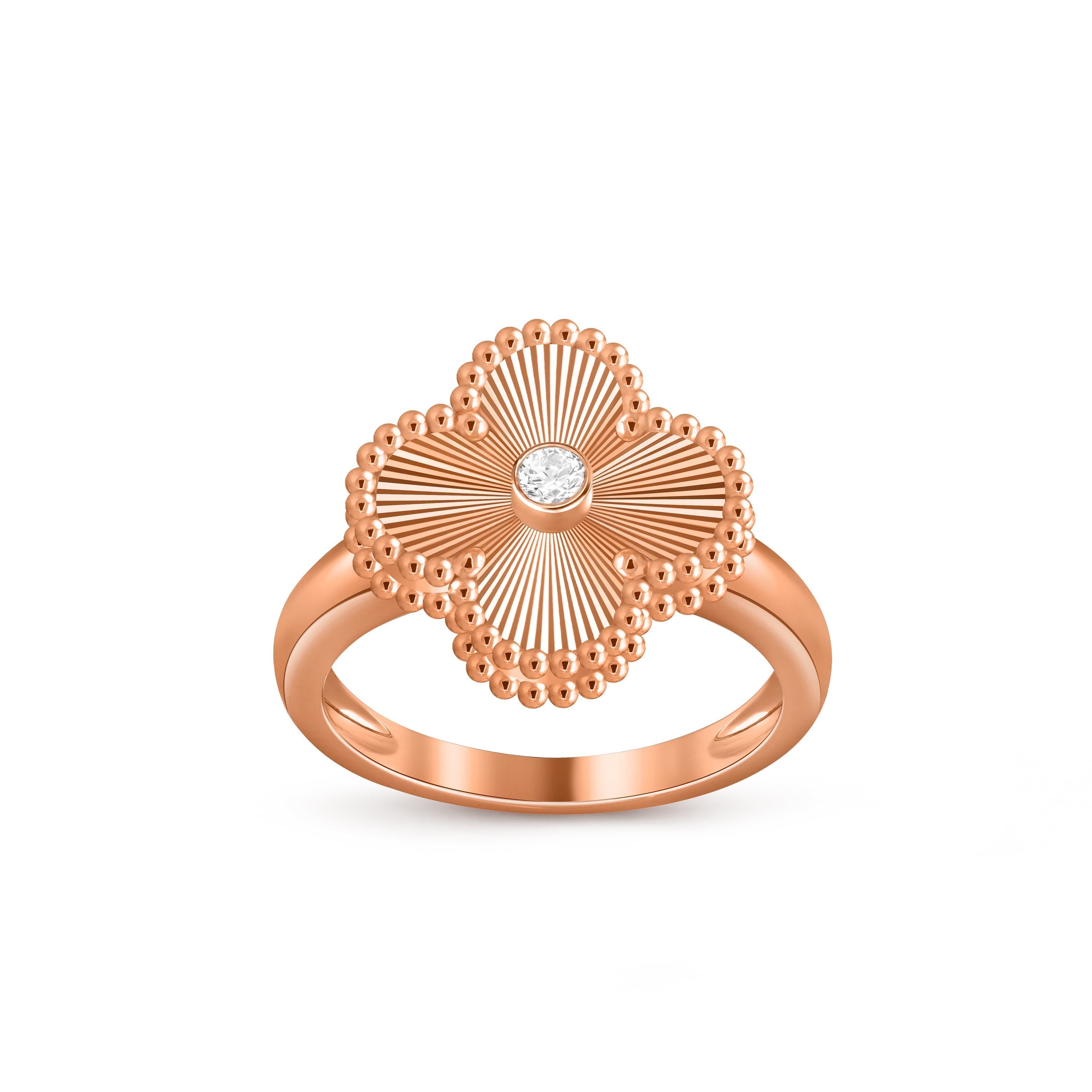 Lucky Clover Diamant-Akzent Roségoldring – Luxuriöse Edelsteinkollektion