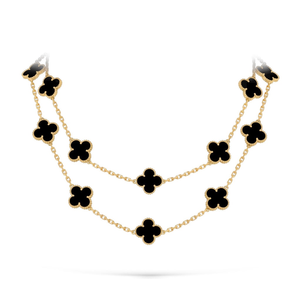 Klassische 20-Motiv Kleeblatt-Halskette Gold-Kollektion