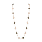 Klassische lange Halskette „Lucky Clover“ mit 20 Motiven, Roségold-Kollektion