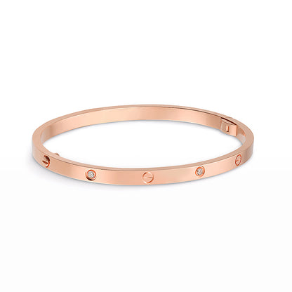 Liebe 3,65 mm kleiner Modell Armreif – 6 Diamanten