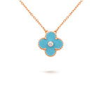 15mm Clover Flower Diamond Pendant Necklace Collection