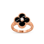 Glücksklee-Ringkollektion aus Roségold mit Diamantakzent
