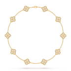 Klassisches Glücksklee-Halskette mit 10 Motiven aus der Goldkollektion