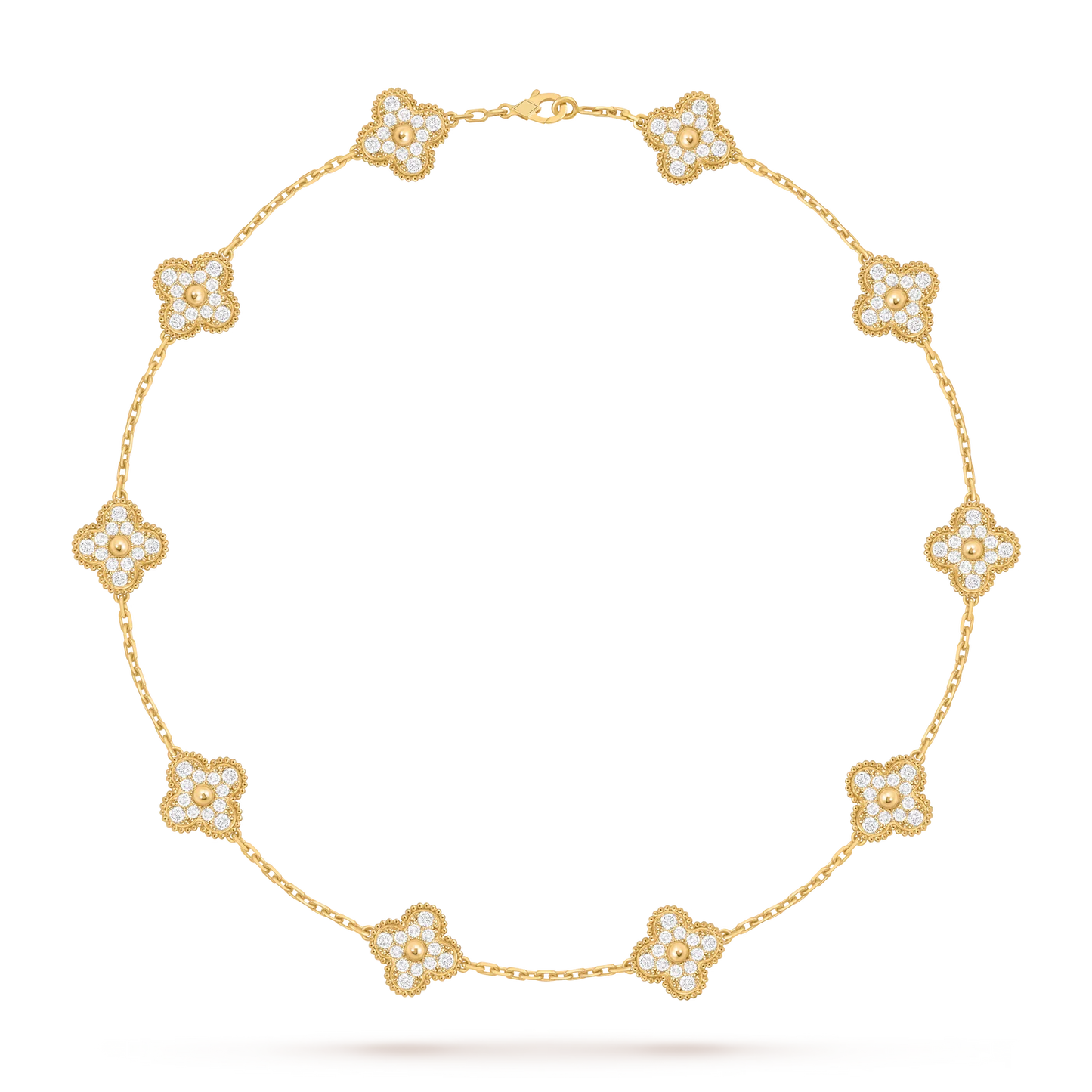 Klassisches Glücksklee-Halskette mit 10 Motiven aus der Goldkollektion