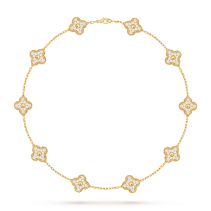 Klassisches Glücksklee-Halskette mit 10 Motiven aus der Goldkollektion