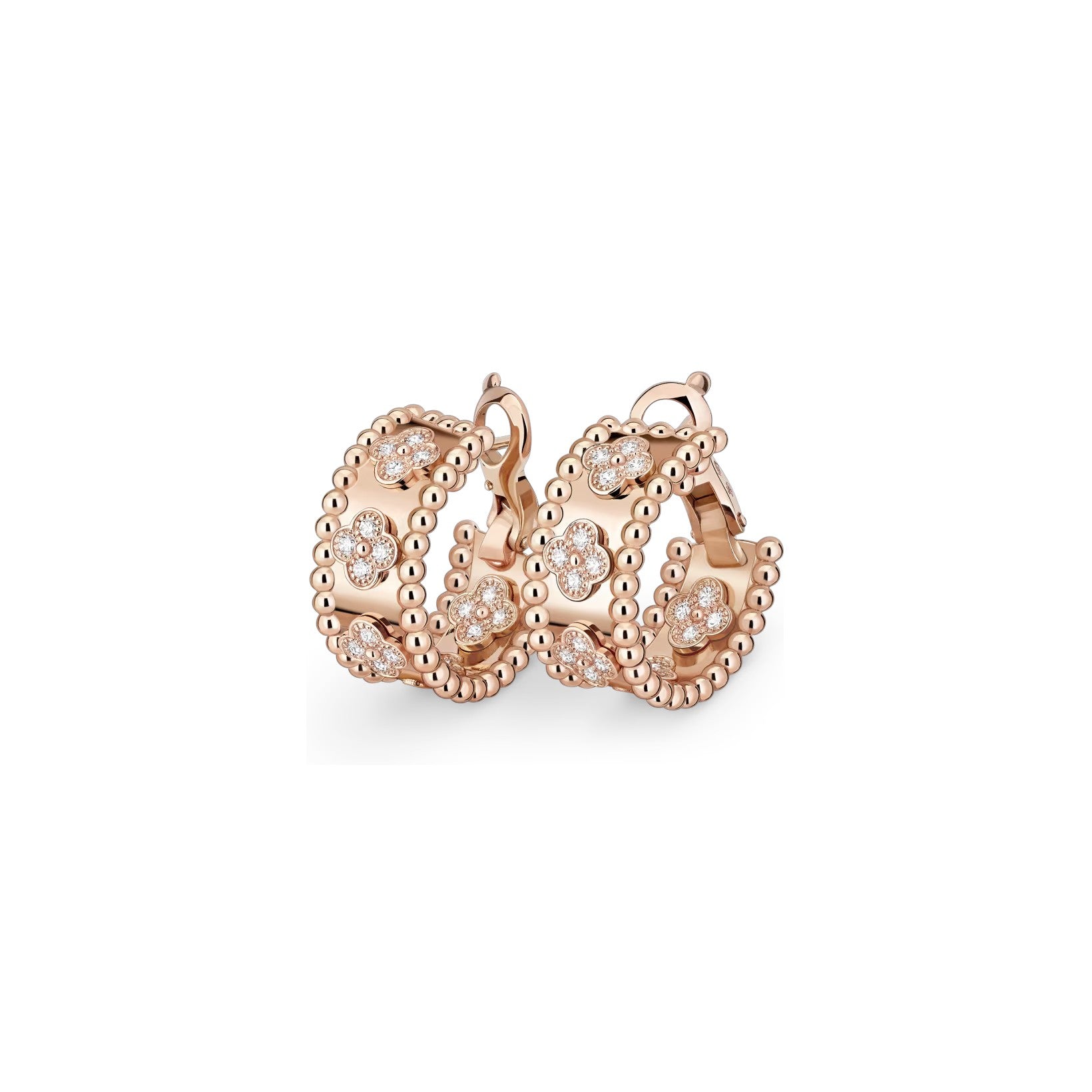 Kaleidoscope Clover Hoop Earrings - Luxury Patterned Huggie Hoops