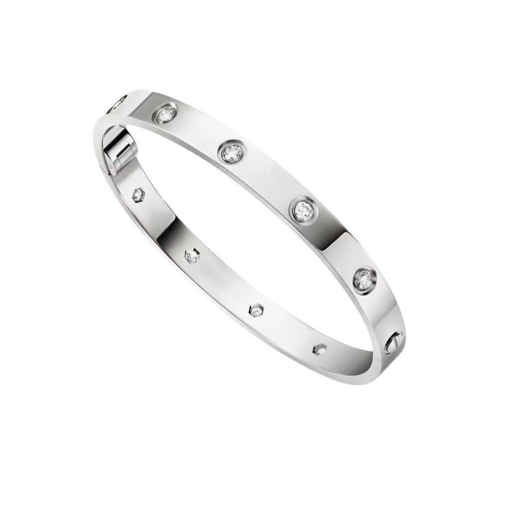 Classic 6.1mm Love Single-Screw Closure Bangle - 10-Diamond
