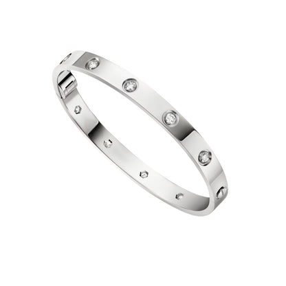 Klassischer 6,1 mm Love Armreif mit Einzelschraubenverschluss – 10 Diamanten