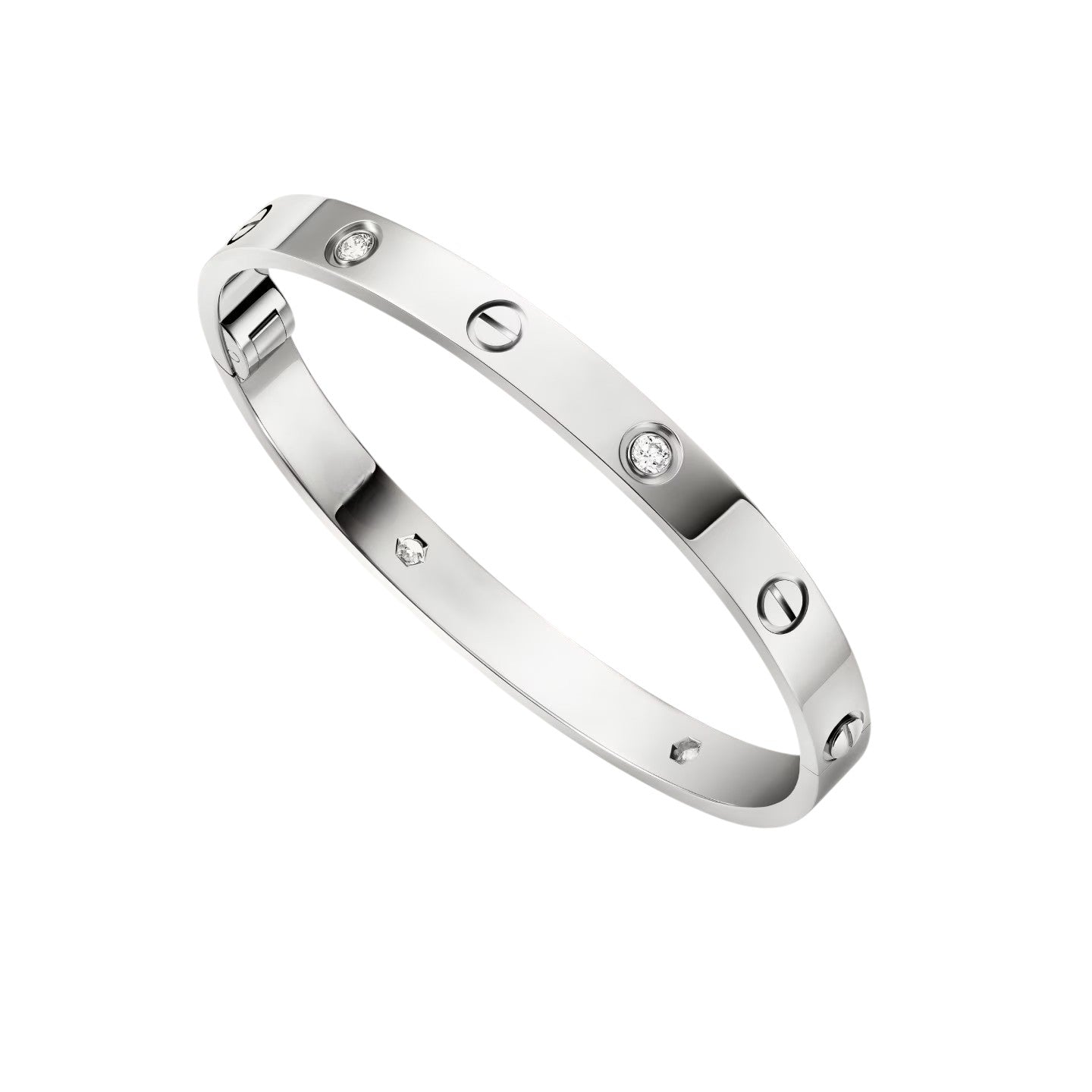 Classic 6.1mm Love Single-Screw Closure Bangle - 4-Diamond