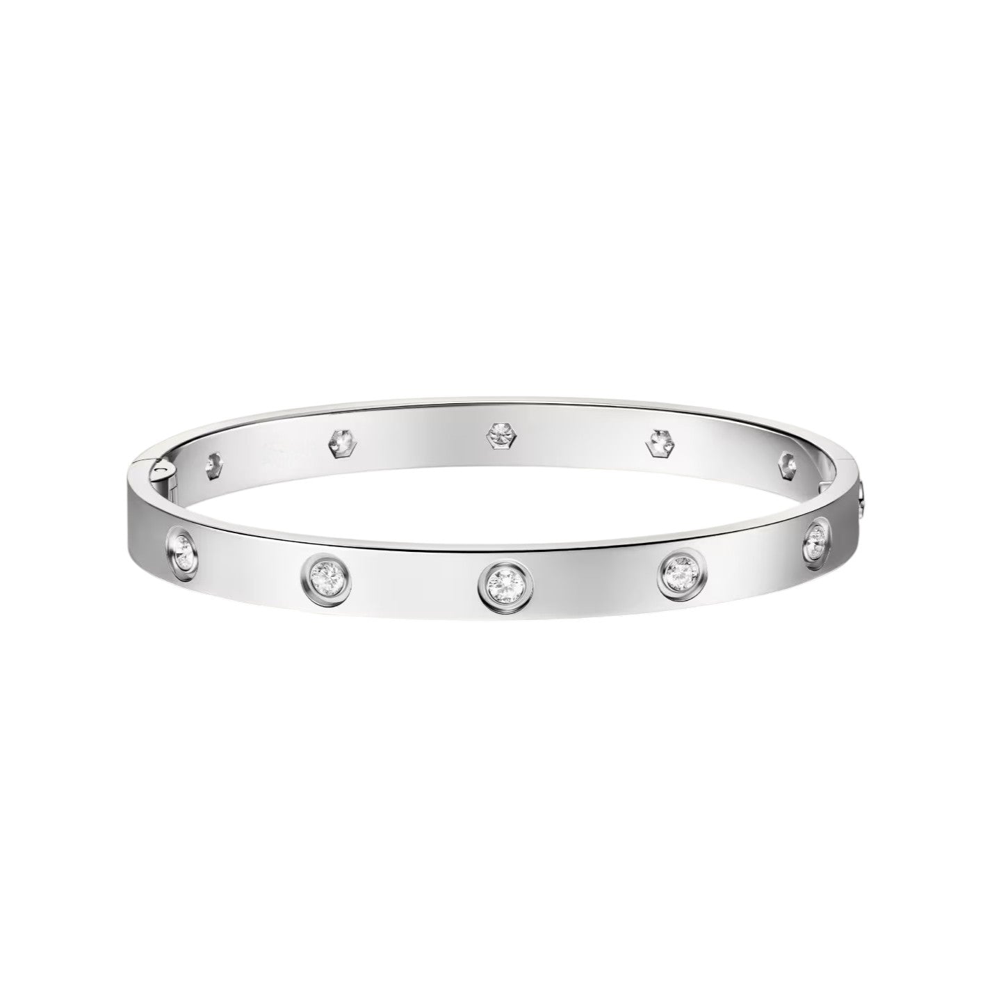 Classic 6.1mm Love Single-Screw Closure Bangle - 10-Diamond