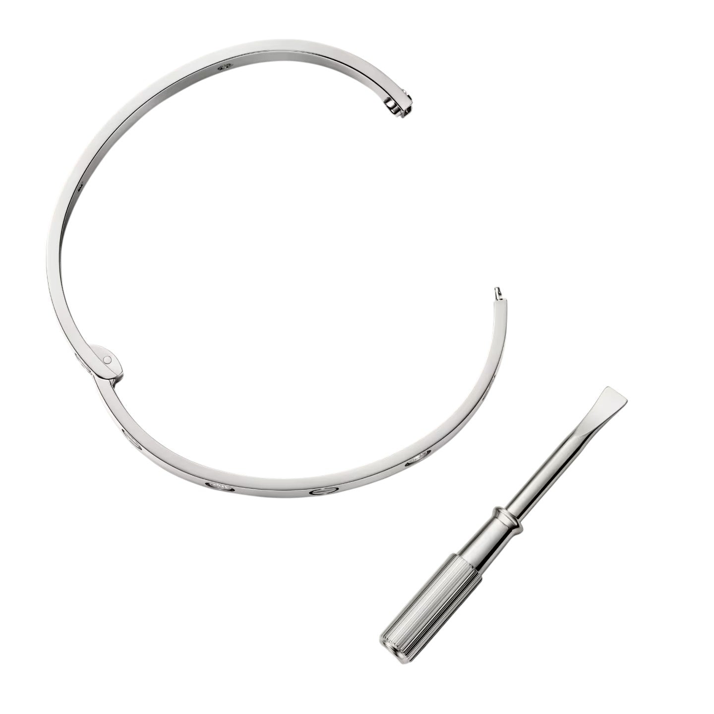 Classic 6.1mm Love Single-Screw Closure Bangle - 4-Diamond