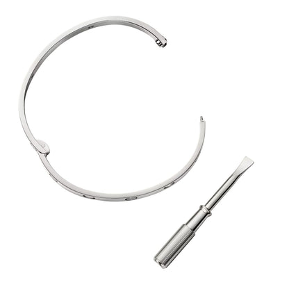 Klassischer 6,1 mm Love Armreif mit Einzelschraubenverschluss – 4 Diamanten