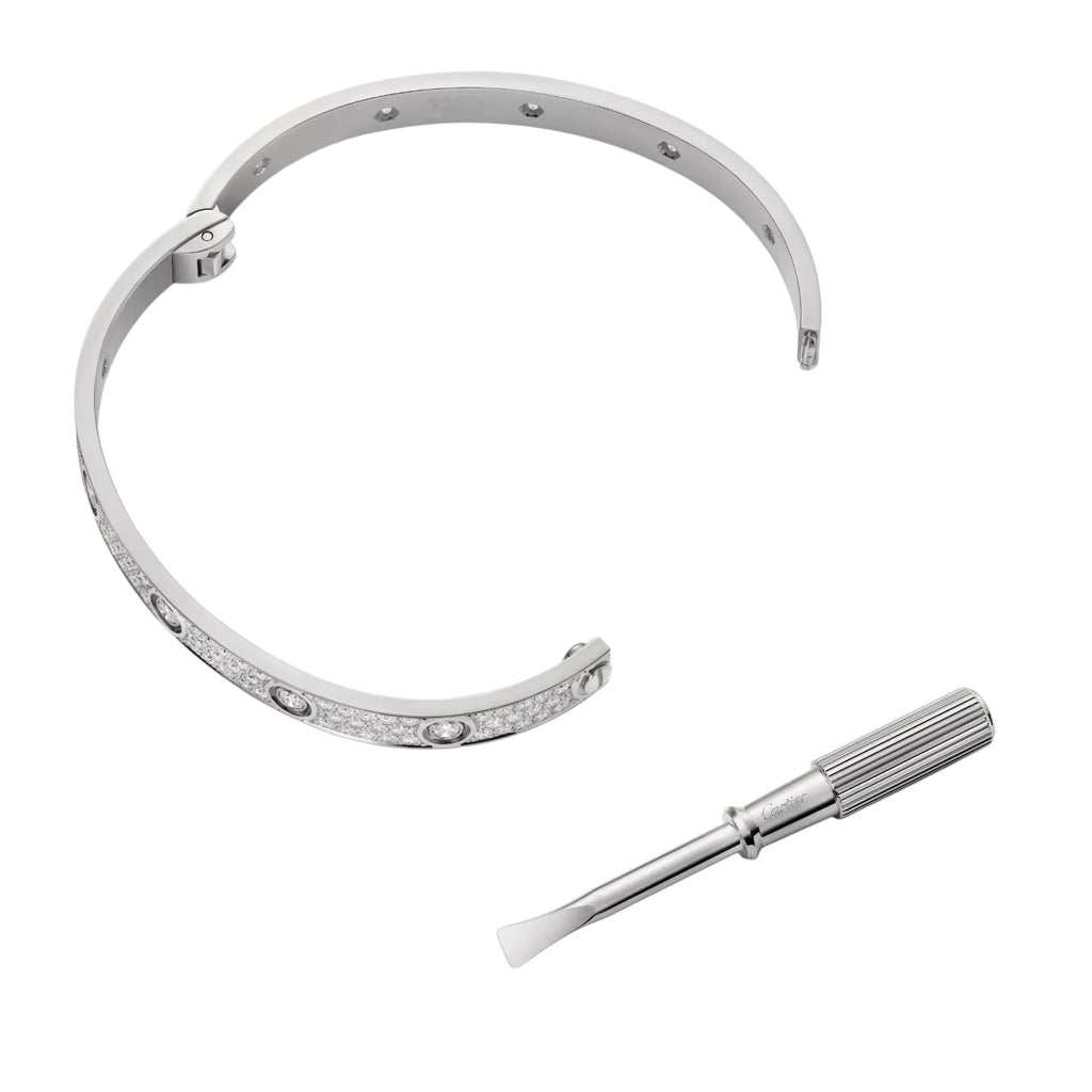 クラシック 6.1mm ラブ バングル - 10ダイヤモンド フルパヴェ