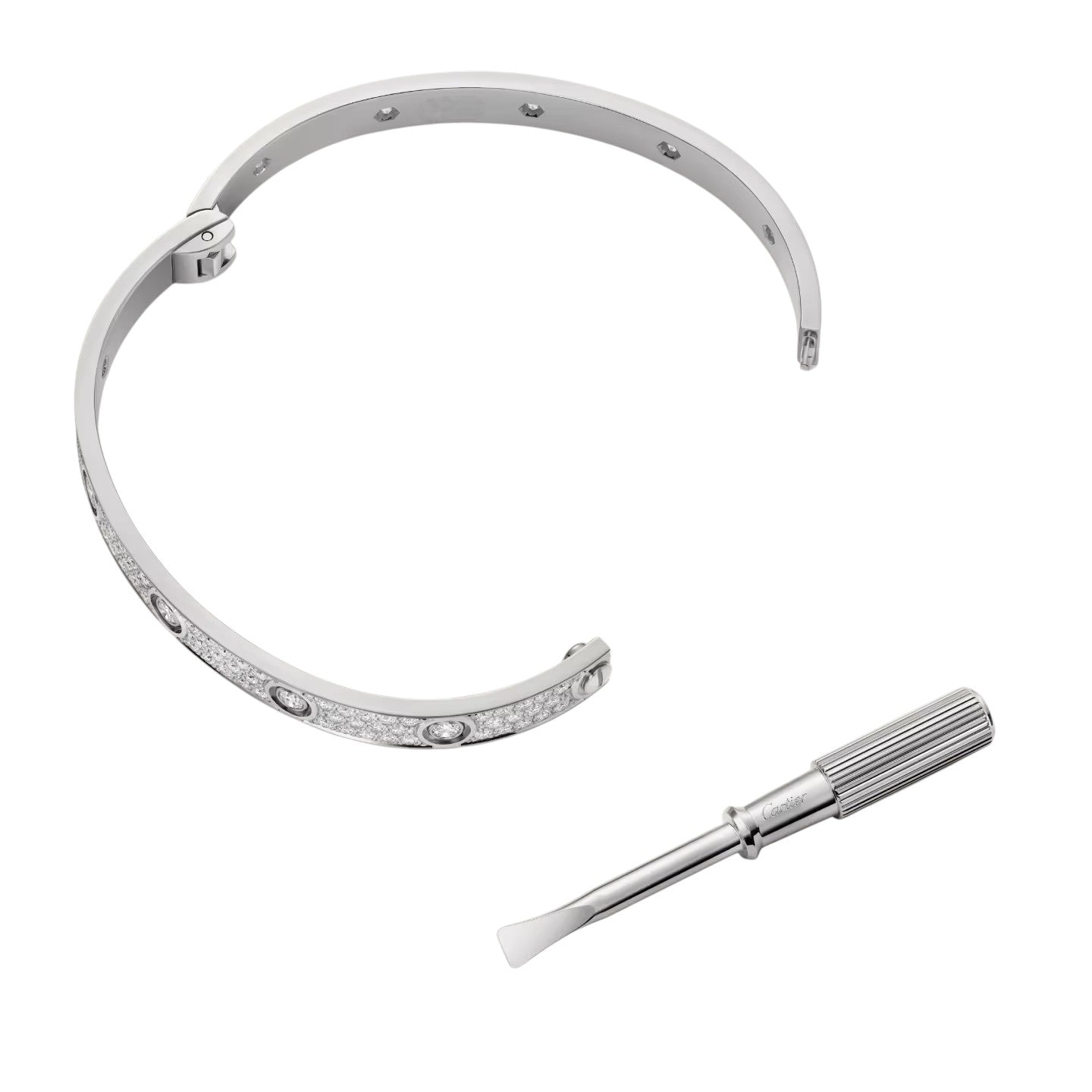 クラシック 6.1mm ラブ バングル - 10ダイヤモンド フルパヴェ