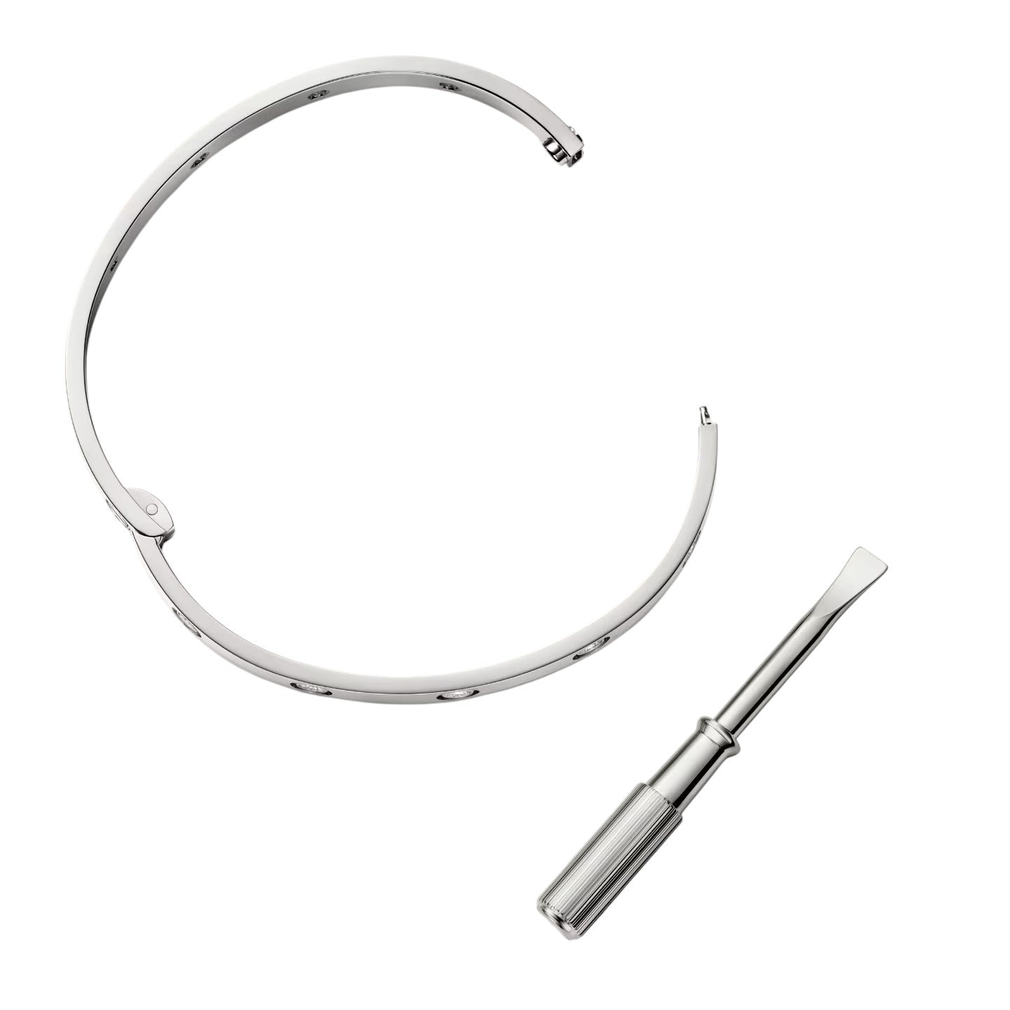 Classic 6.1mm Love Single-Screw Closure Bangle - 10-Diamond
