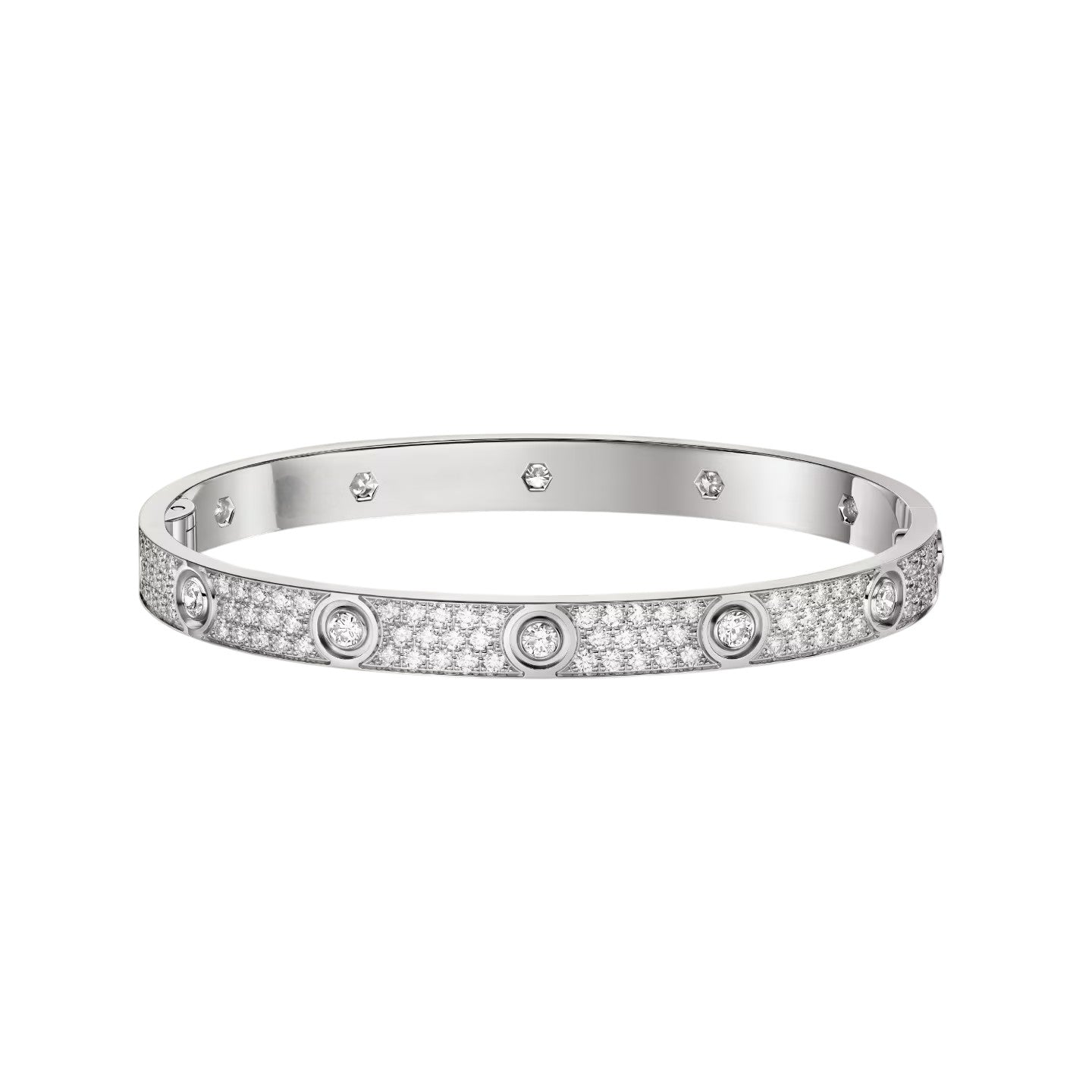 Classic 6.1mm Love Bangle - 10-Diamond Full Pavé