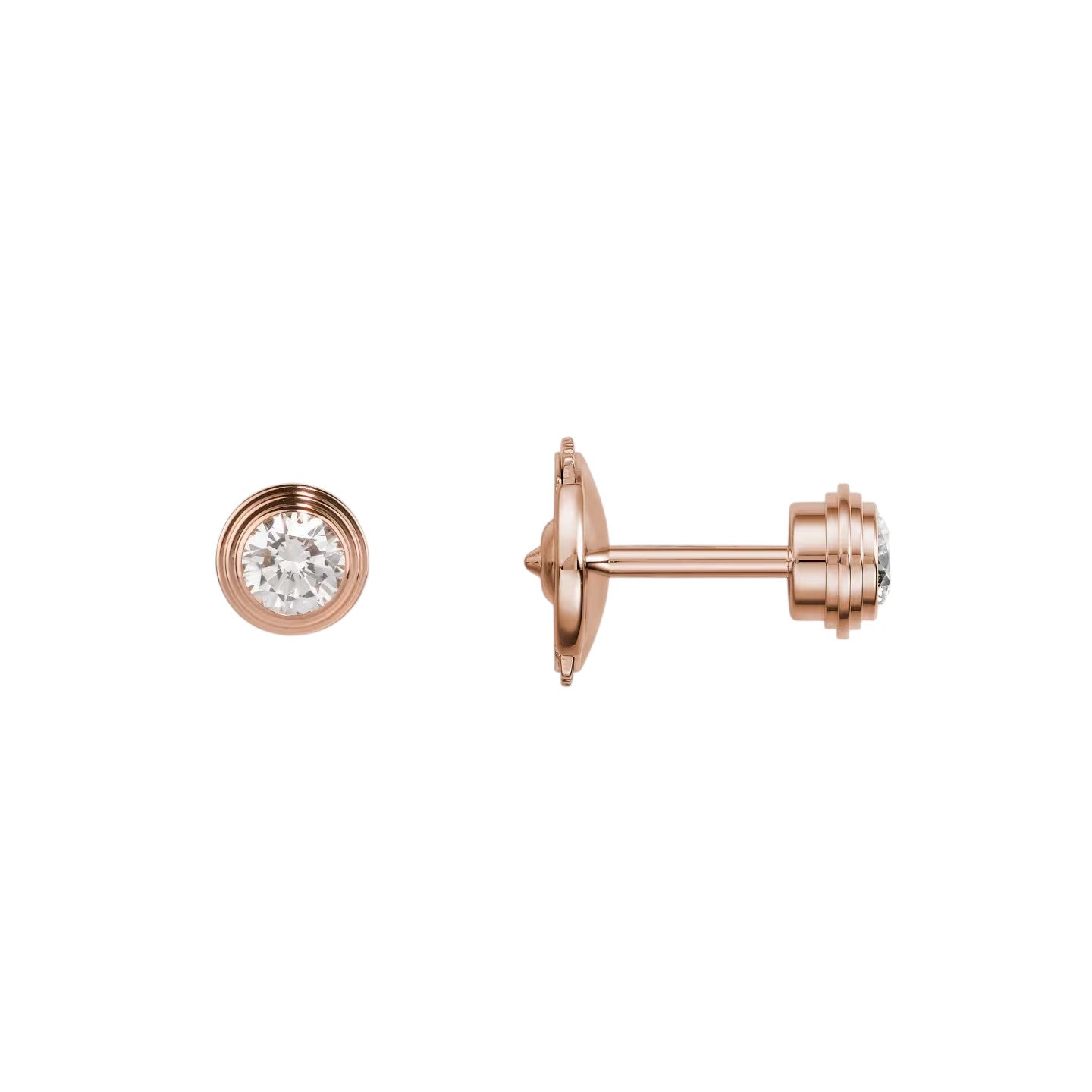 d'Amour Diamond Stud Earrings - Medium Model (5mm) - Featuring 2 Brilliant-Cut Round Diamonds