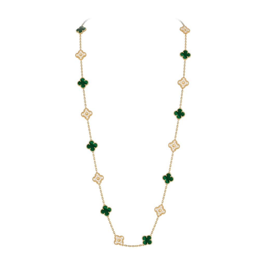 Klassische 20-Motiv Kleeblatt-Halskette Gold-Kollektion