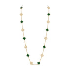 Klassische 20-Motiv Kleeblatt-Halskette Gold-Kollektion
