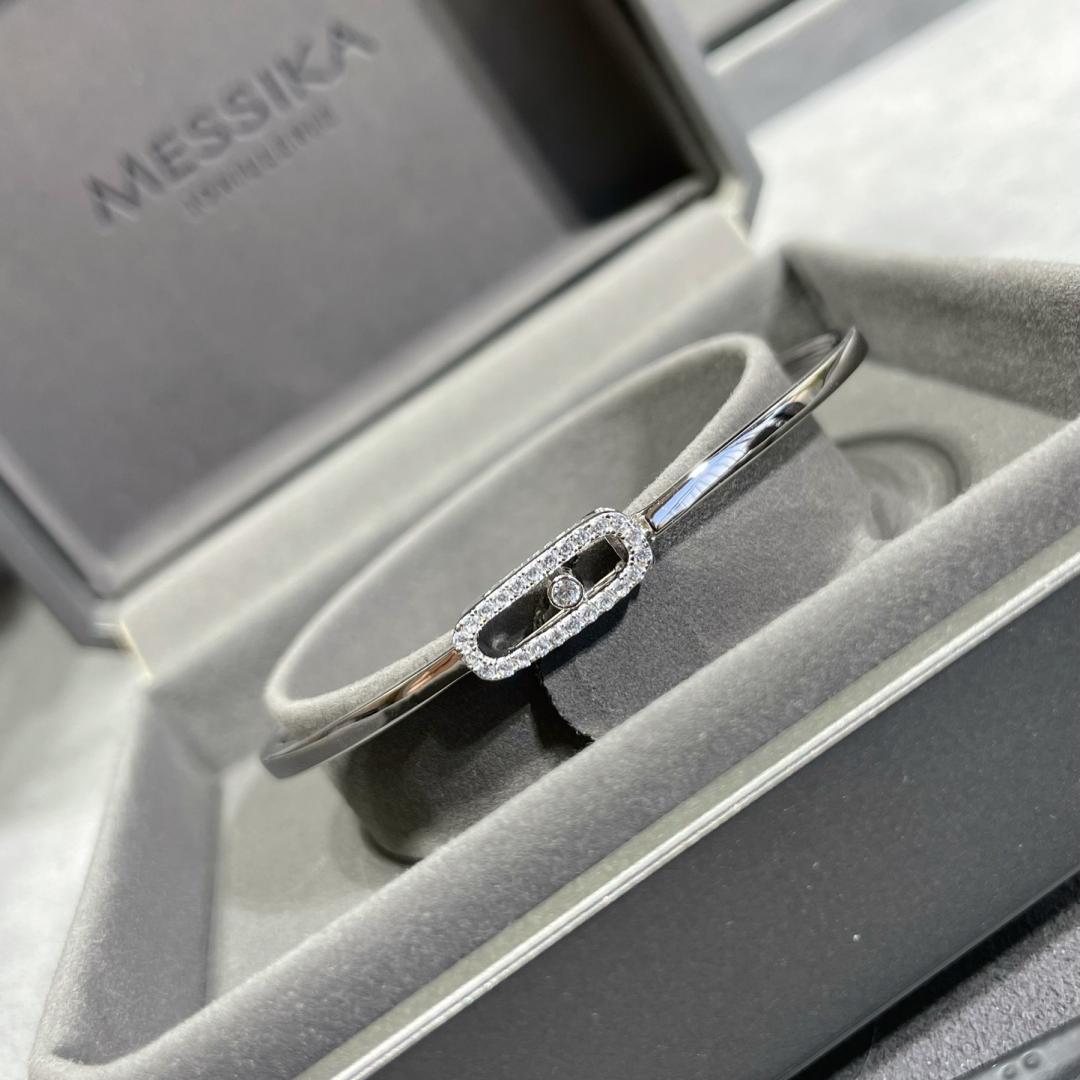 Move Uno Pavé Flex Armreif (Größe M) – Kinetische Diamant-Brillanz – Flexibler Luxus