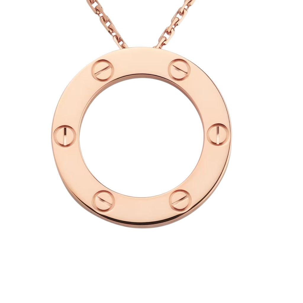 LOVE Large Circular Pendant Necklace