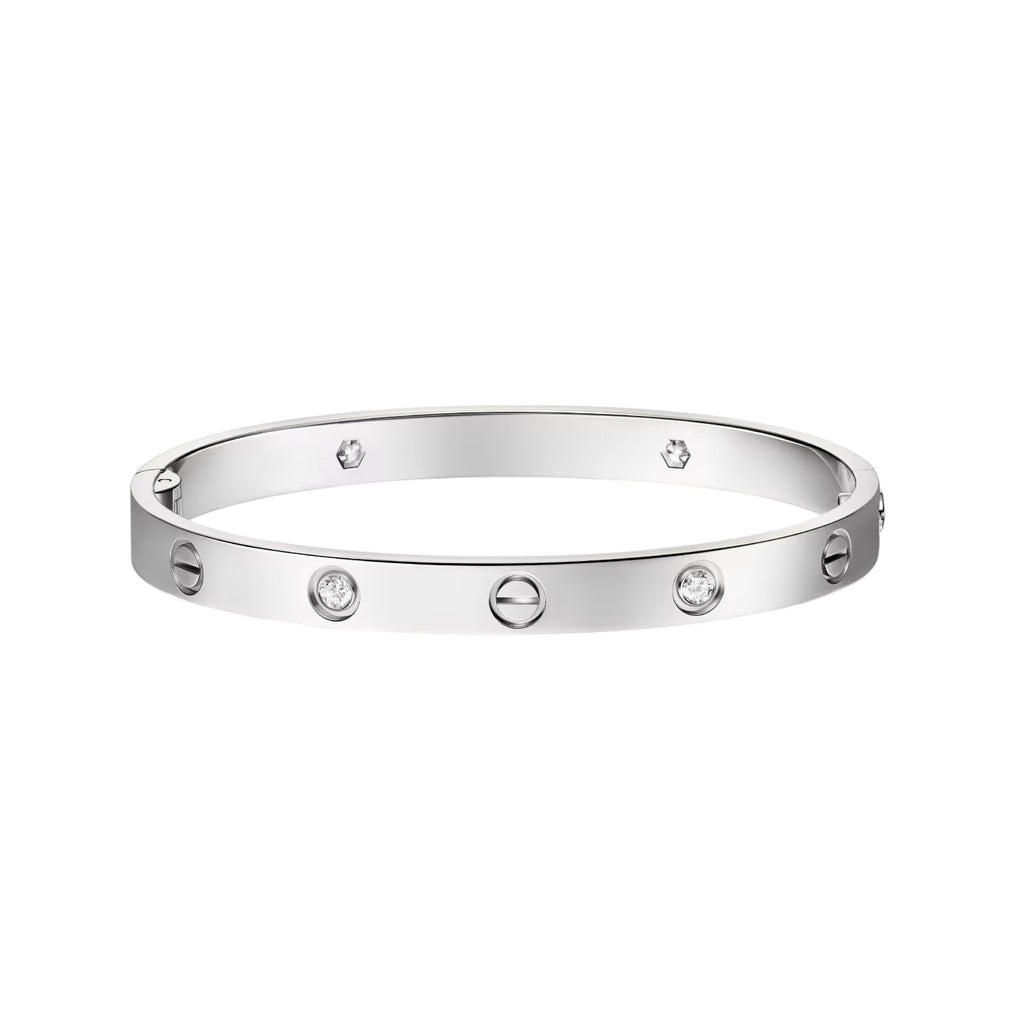 Classic 6.1mm Love Single-Screw Closure Bangle - 4-Diamond