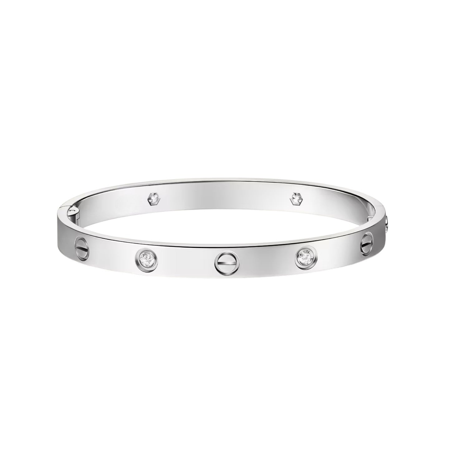 Classic 6.1mm Love Single-Screw Closure Bangle - 4-Diamond