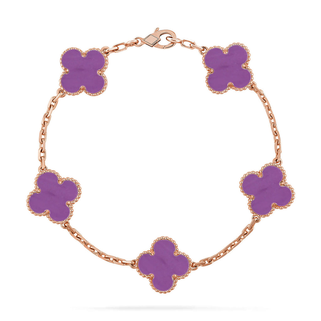 Lucky Clover 5-Motif Bracelet - Violet Collection