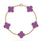 Lucky Clover 5-Motif Bracelet - Violet Collection