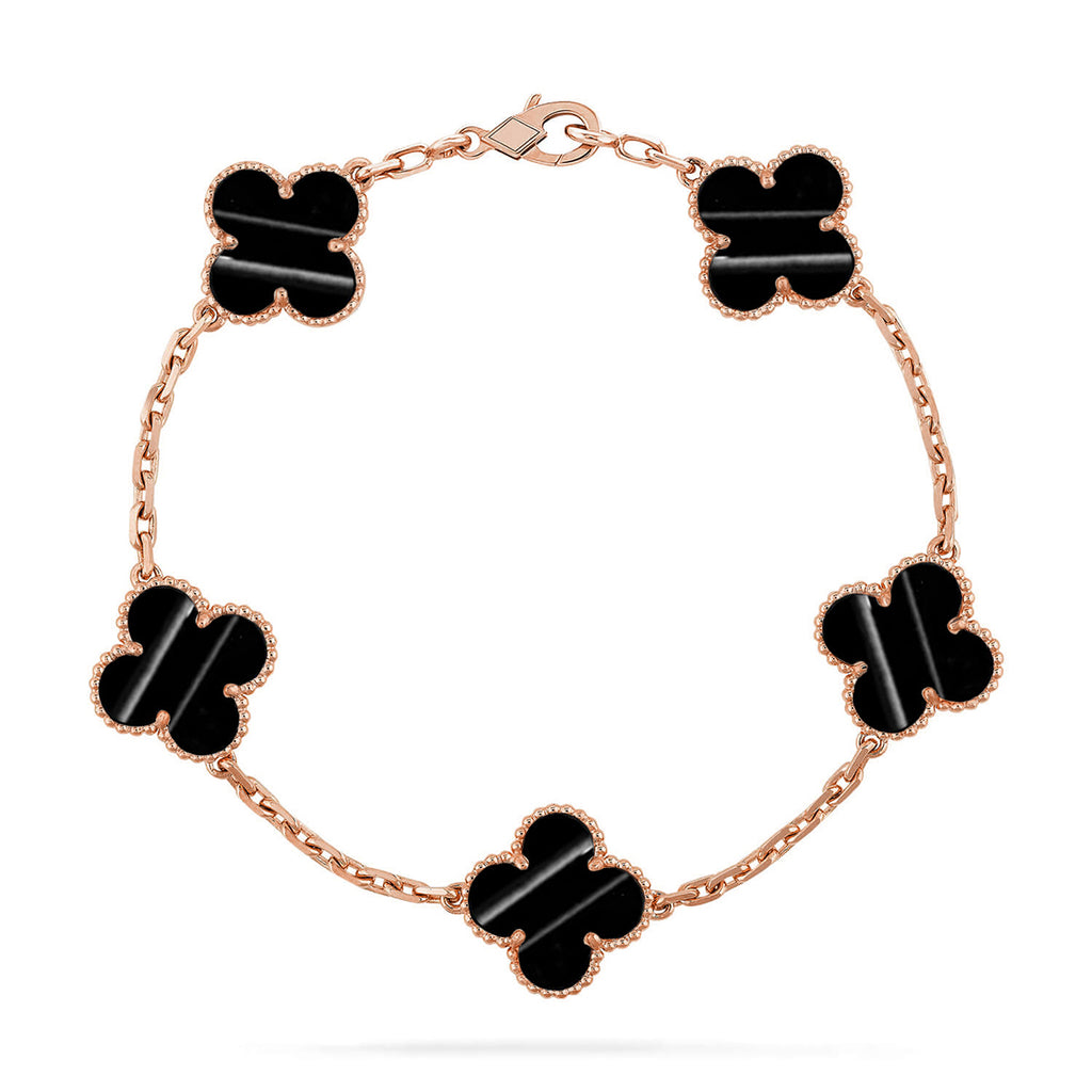 Lucky 5-Motif Clover Pulsar Resonance Bracelet - Natural Energy Gemstone
