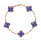 Lucky Clover 5-Motif Bracelet - Blue Larimar Collection