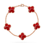 Armband Glücksklee 5 Motive – Kollektion Roter Larimar