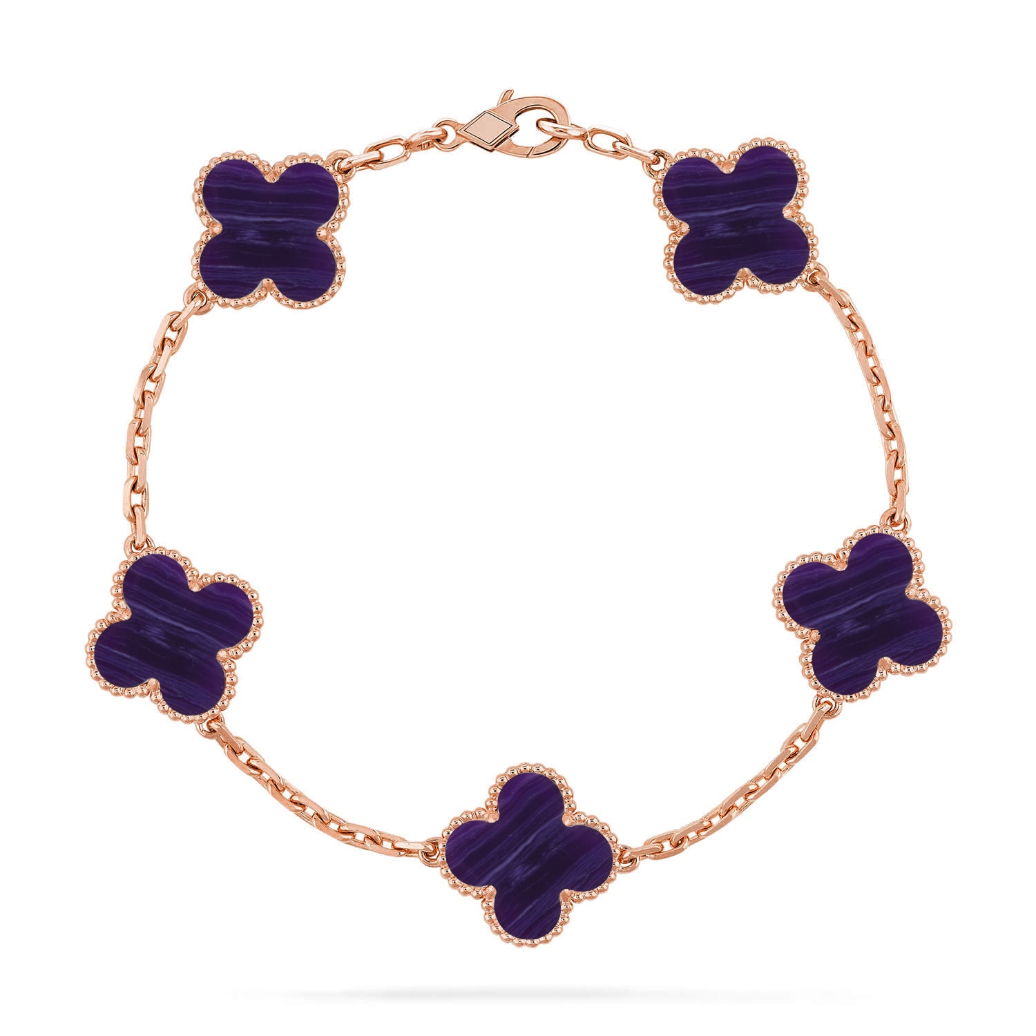 Lucky 5-Motif Clover Transformation Bracelet - Natural Charoite