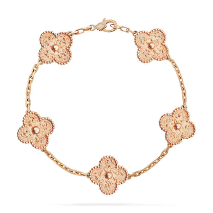 Lucky Clover 5-Motif Bracelet - Bronzing
