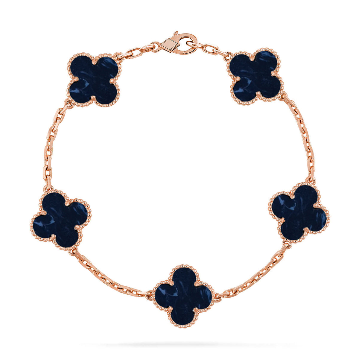 Lucky 5-Motif Clover Prosperity Bracelet - Natural Pietersite Gemstone