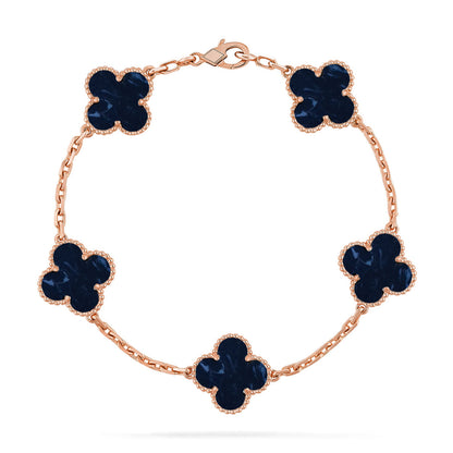 Lucky Clover 5-Motif Bracelet - Pietersite Collection