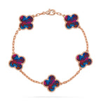 Glücksklee-Armband mit 5 Motiven – Multi-Edelstein-Kollektion